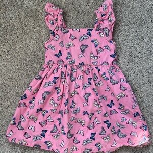 Pink Butterfly Toddler Girl Dress Cottage Core